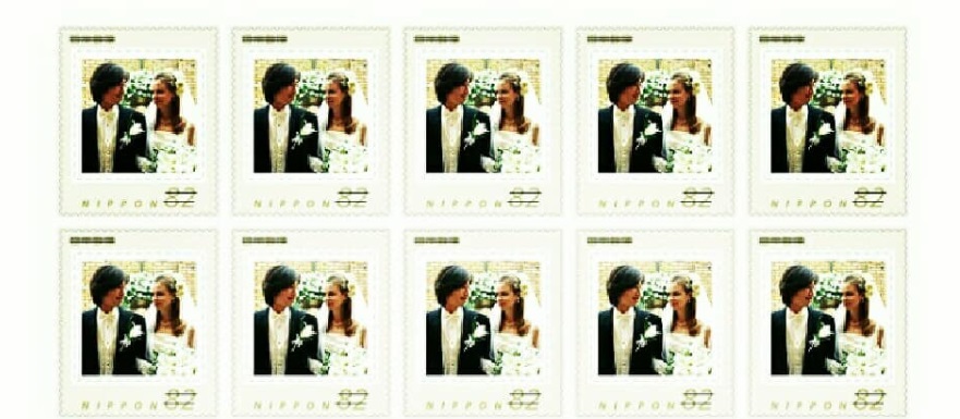 結婚式　招待状　切手